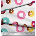 thumbnail image 3 of Soimoi White Poly Georgette Fabric Donuts Food Printed Fabric 1 Yard 42 Inch Wide, 3 of 5
