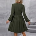 thumbnail image 3 of Swiss Dot Dress for Women 2025 Fall V Neck Long Sleeve Smocked Mini Dresses Boho Casual Fashion Wedding Guest Dress, 3 of 7