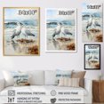 thumbnail image 4 of Designart "modern Beach Seagulls In Love" Nautical & Beach Floater Framed Wall Decor, 4 of 7