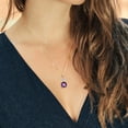 thumbnail image 3 of Gem Stone King 18K Yellow Gold Plated Silver Purple Amethyst and Lab Grown Diamond Pendant for Women | 3.74 Cttw | Gemstone February Birthstone | Cushion Checkerboard 10MM, 3 of 4