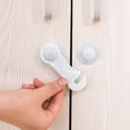 thumbnail image 6 of No Drill Door Lock, Door Safety Lock, 4 in Overall, Durable Polymer, Accidental Pinch Avoidance, Indoor Nursery Use, Solid White, 1 Pc, 6 of 8