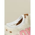 thumbnail image 5 of Bagilaanoe Toddler Baby Girl Plush Sweatshirt Long Sleeve Letter Embroidery Pullover 6M 12M 18M 24M 3T 4T Kids Fall Loose Tee Tops, 5 of 9