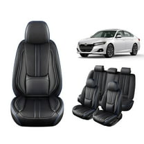 Faifani Car Seat Covers For Honda Accord 2005-2024 2025, Waterproof Nappa Leather Auto Seat Protectors with Lumbar Support, Luxury Automotive Interior Accessories BlackBlue