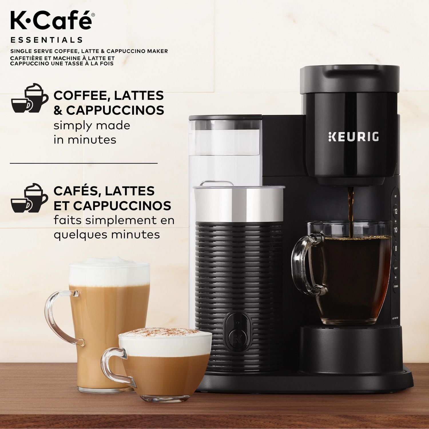 Keurig K-Café Essentials Coffee Maker with Milk Frother, Black