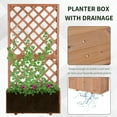 thumbnail image 5 of Outsunny Wooden Planter with Trellis, 59" Outdoor Raised Garden Bed with Drainage Holes, Planter Box for Climbing Vine Plants Flowers, Orange, 5 of 10