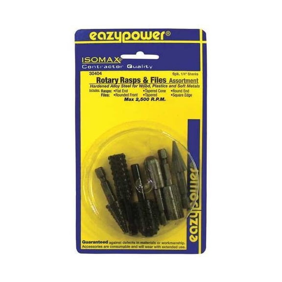 Manufacturer Varies Rotary File and Rasp Set,1/4" Shank Dia 30404