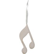 Broadway Gift Silver Double 8th Notes Music Instrument Replica Christmas Ornament, Size 4 inch