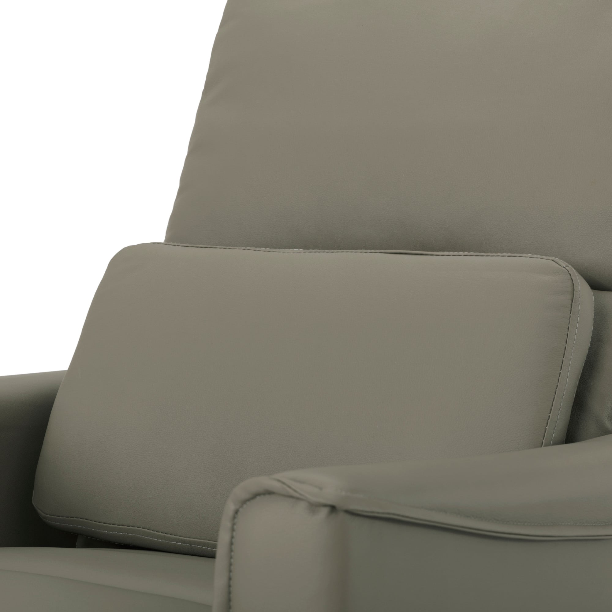 BSHTI PU Leather Electric Swivel Glider Recliner Chair with Rocking Function, Modern Comfort Seating for Living Room, Bedroom（Gray）