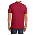 thumbnail image 2 of Mens Short Sleeve Core Cotton Soft Classic Ringer Tee Red/Jet Black 3X-Large, 2 of 6