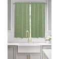 thumbnail image 4 of Grass Green Bedroom Curtains 63 Inches length, Farmhouse Burlap Solid Green Color Modern Linen Texture Window Treatment Curtain Drapes, Rod Pocket Curtain Panels for Living Room, 42"x63", 2 Panels, 4 of 7
