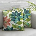 thumbnail image 3 of Creowell Navy Blue Teal Pillow Covers, Green Dahlia Farmhouse Decorations Throw Pillow Covers Modern Rustic Floral Modern Rustic Outdoors Decorative Cushion Case for Couch Sofa Home 22x22in, 3 of 5