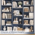 thumbnail image 5 of Homfa Triple Row 6-tier Bookshelf, 74 in Tall Bookshelf with 17 Open Display Shelves, Large Bookcase for Office Living Room, Blue, 5 of 8