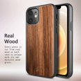 thumbnail image 5 of Nagebee Case for iPhone 12 Mini, [Real Natural Walnut Wood], Dual Layer Hybrid Protective Bumper Shockproof Phone Cover (Every Piece is Unique) - Wood, 5 of 6