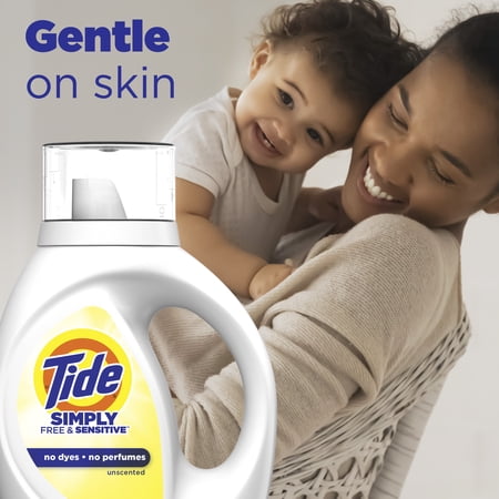 Tide Simply Liquid Laundry Detergent, Free & Sensitive, 32 fl oz, 24 Loads