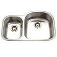 thumbnail image 3 of Houzer Medallion Designer 32 in Stainless Steel Undermount 70/30 Double Small Left Bowl Kitchen Sink with Strainer - MC-3210SL-1, 3 of 8