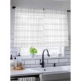 thumbnail image 5 of Sheer Curtains 45 Inch Length, Grey Boho Semi Sheer Curtains Light Filtering Window Treatment, Vintage Ethnic Tribe Abstract Art Privacy Voile Drapes for Living Room Bedroom 52x45 Inch, 5 of 7