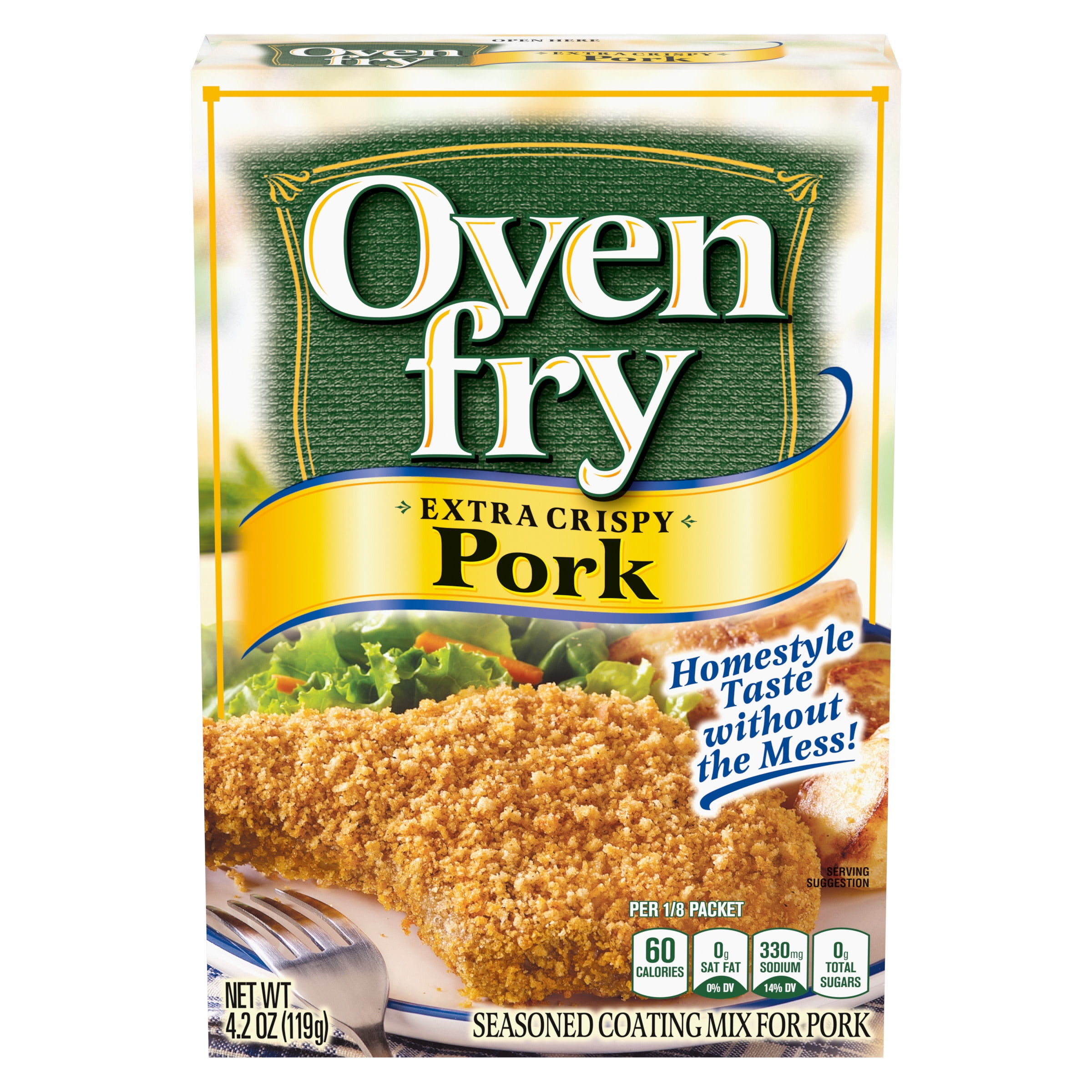 Oven Fry Extra Crispy Seasoned Coating Mix for Pork, 4.2 oz Box