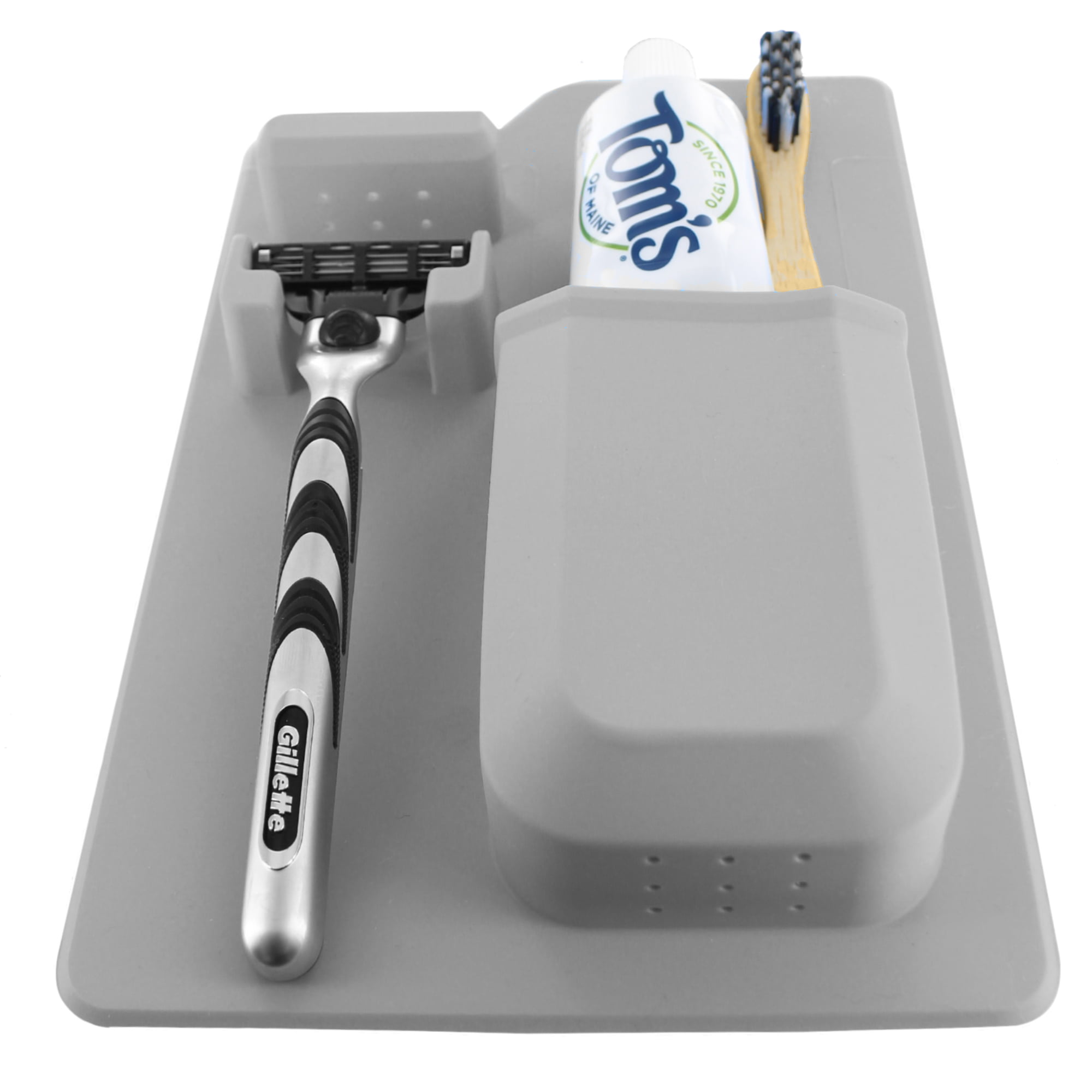 Silicone Toothbrush Toothpaste Holder Stand Razor Rack Storage Toiletry Bathroom