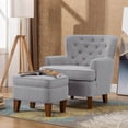thumbnail image 2 of Porthos Home Indra Accent Chair & Ottoman Set, Fabric, Wooden Legs, 2 of 5