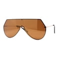 thumbnail image 3 of Color Mirror Futuristic Flat Top Shield Rimless Sunglasses Gold Brown, 3 of 5