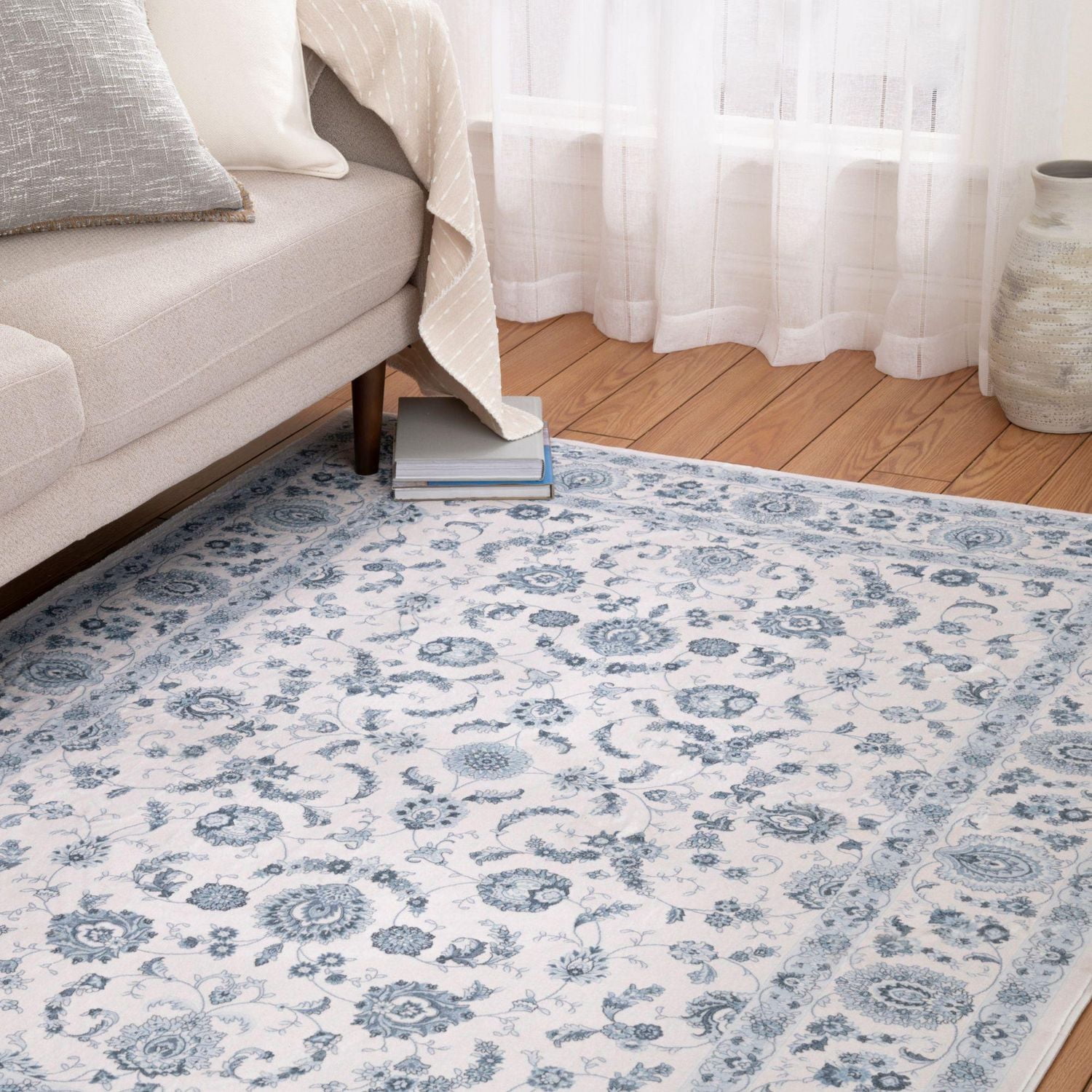 Banburry Ivory and Grey Woven Area Rug