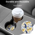thumbnail image 5 of Car Coasters 6 Pack Stone Car Cup Holder Leopards Bananas Lemons Palm Leaves Absorbent Drink Car Coaster Ceramic Set Small 2.56 inch Cup Coasters, 5 of 6