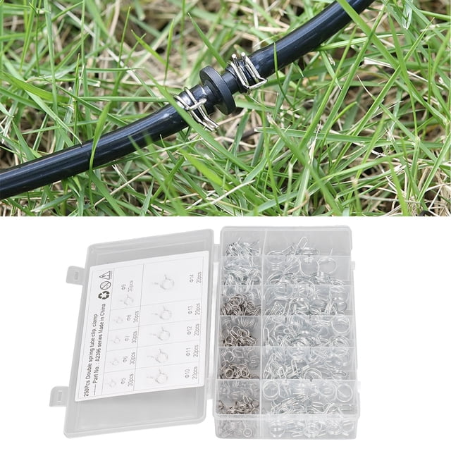Clips de Resorte de Tomo de Manguera, 10 Especificaciones RiOgo de Doble Alambre Cerrar Manguera Anti Corrosión Azul Zinc Compacto de Zinc 250pcs Para Automóvil para aviaco