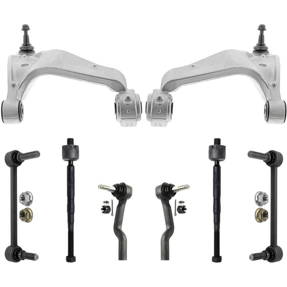 Detroit Axle - RWD Front Lower Control Arms   Sway Bars Tie Rods Replacement for 2008-2015 Cadillac CTS - 8pc Set