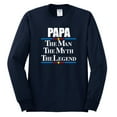thumbnail image 2 of Wild Bobby,Papa The Man The Myth The Legend Best Daddy Father Gift, Father's Day, Men Long Sleeve Shirt, Navy, Medium, 2 of 3