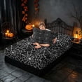 thumbnail image 4 of Homewish Halloween Spider Web Twin Sheets, Hippie Gothic Bedding, Black White, 3-Piece (1 Flat Sheet, 1 Fitted Sheet and 1 Pillowcase), 4 of 6