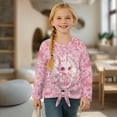thumbnail image 4 of Xixirimido Pink Dragon Cherry Blossom Printed Girls Long Sleeve Shirts Cute Kids Fashion Crew Neck Tunic Tops Tie-hem Tees for Fall Winter, Size 7-8, 4 of 7