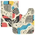 thumbnail image 7 of Yayeee Bath Rugs for Bathroom Floor Set of 2 Non Slip Fluffy Soft Absorbent Mat, Blue Retro Print, 7 of 7
