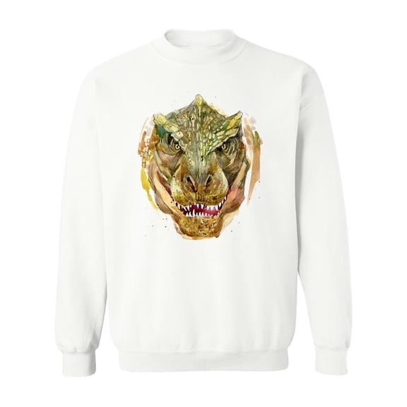T-rex Dinosaur Watercolor Sweatshirt Men -Image by Shutterstock, Male Medium