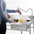 thumbnail image 4 of EDTara Stainless Steel Wash Sink Featuring Side Splash and Faucet, Suitable for Home, Restaurant, and Kitchen Settings, 4 of 7