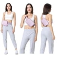 thumbnail image 2 of VOROLO Riñonera para mujeres y hombres con correa ajustable, Violeta con cuerda, 1 paquete con cuerd, 2 of 5