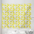 thumbnail image 1 of Lemons Tapestry, Sketched Illustration of Lemons on Horizontally Parallel Crooked Lines, Fabric Wall Hanging Decor for Bedroom Living Room Dorm, 5 Sizes, Black White and Yellow, by Ambesonne, 1 of 1