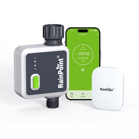 RainPoint Smart WiFi Sprinkler Timer with Hub, APP Control Automatic Water Timers for Hoses, HTV113
