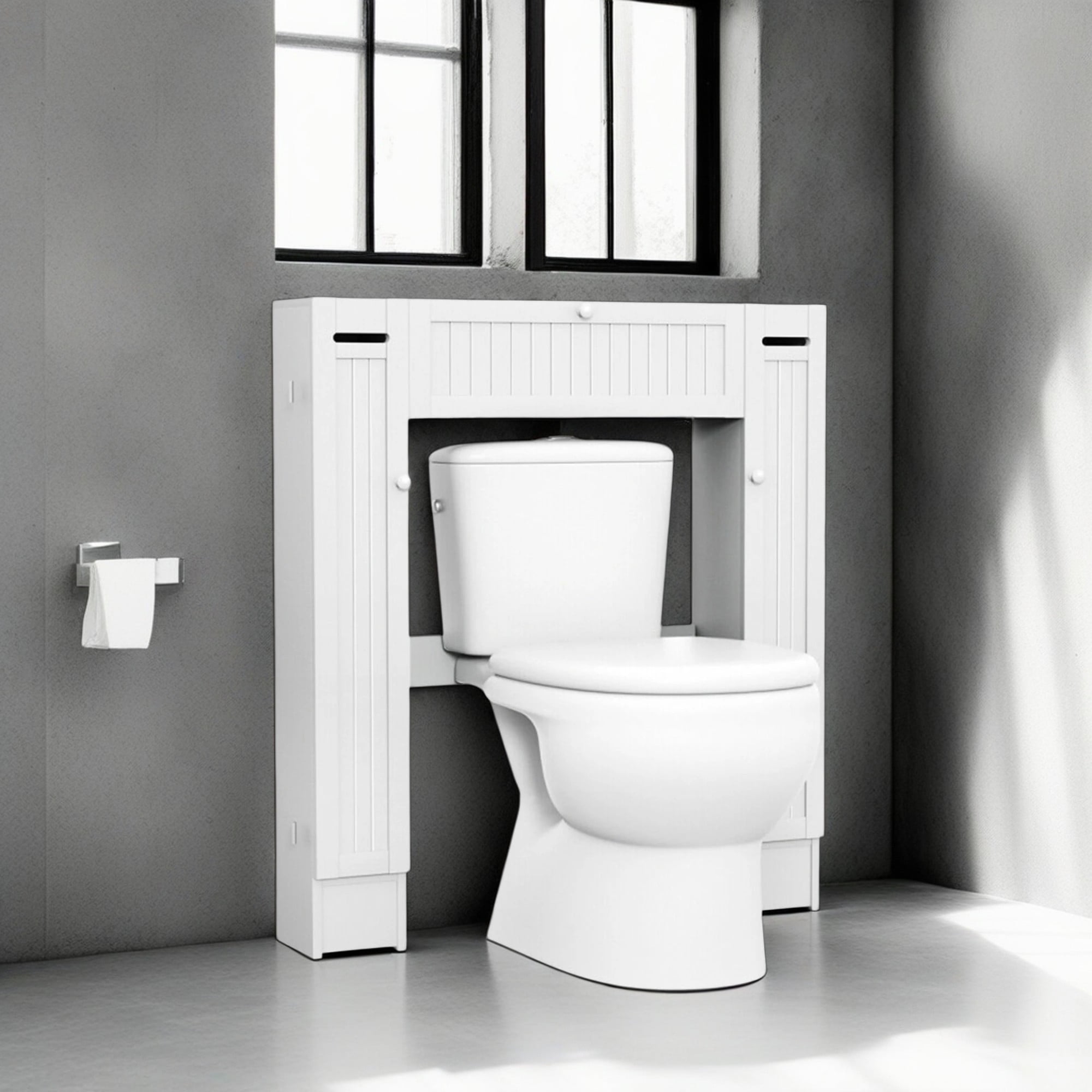 Demi Bonn Toilet Storage Cabinet, Bathroom Cabinet Organizer, Wooden over the Toilet Storage Cabinet, for Bathroom, White