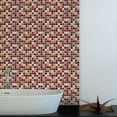 thumbnail image 3 of Walplus Peel and Stick Backsplash Cream Brown and Cherry Glitter Mosaic 3D Tile Decals 12 Sheets 12" x 6", 3 of 7