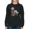 thumbnail image 2 of Festive Dog in Santa Hat Art Women's Sweatshirt, 2 of 3