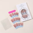 thumbnail image 3 of Yoyauz Coffin Pressed Nails Fake French Nails Full Coverage Acrylic Fake Nails for Ladies & Girls 24PCS（Blue）, 3 of 7