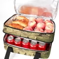 thumbnail image 5 of Landscape Double Layered Insulated Refrigerated Lunch Bag with Two Compartments, Large Capacity, and Handheld Carry - 7.1x11.4x16.1 Inches, 5 of 6