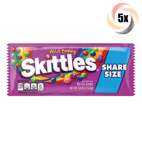 5x Skittles Wild Berry Flavor Candies | King Size 4oz | Fast Shipping!