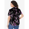 thumbnail image 2 of Roaman's Women's Plus Size Kate Short Sleeve Easy Cotton-Blend Button-Front Shirt, 2 of 4