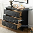 thumbnail image 2 of ANHDAH Storage Dresser Chest for Bedroom, 3 Wood Drawer Dresser for Clothes, Black, Set of 2, 2 of 7