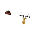 thumbnail image 5 of Dualoai Miniature Sofa Couch Chair Model DIY Accessory Furniture Room for Micro Landscape Gift Decorations Deer Head Wall Sculpture Resin Collectible Boho Artwork Wall Mount Decor for Office Home, 5 of 8