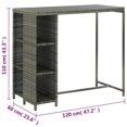 thumbnail image 4 of vidaXL 5 Piece Garden Bar Set with Cushions Poly Rattan Grey, 4 of 5
