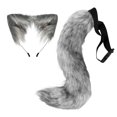 thumbnail image 1 of Womens Halloween Costumes Cosplay Clothes Gothic Style Suit Simulation Plush Animal Ears And Tail Collar Two-Pieces Set, 1 of 2