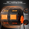 thumbnail image 5 of Efurden Dual 45 Gallon Chamber Compost Bin, Outdoor Rotating Compost Tumbler with Aeration System for Garden Kitchen and Yard Waste (Orange）, 5 of 10