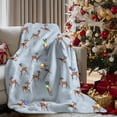 thumbnail image 5 of Lit Holiday LED Throw, Reindeer Christmas Blanket with Soft Fabric and 3 Lighting Modes, 50” x 60”, 5 of 9